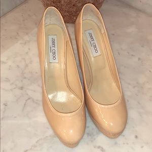 Jimmy Choo Pacita Nude Cork Wedges Size 41
